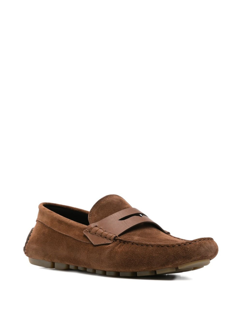 Canali panel leather loafers outlook