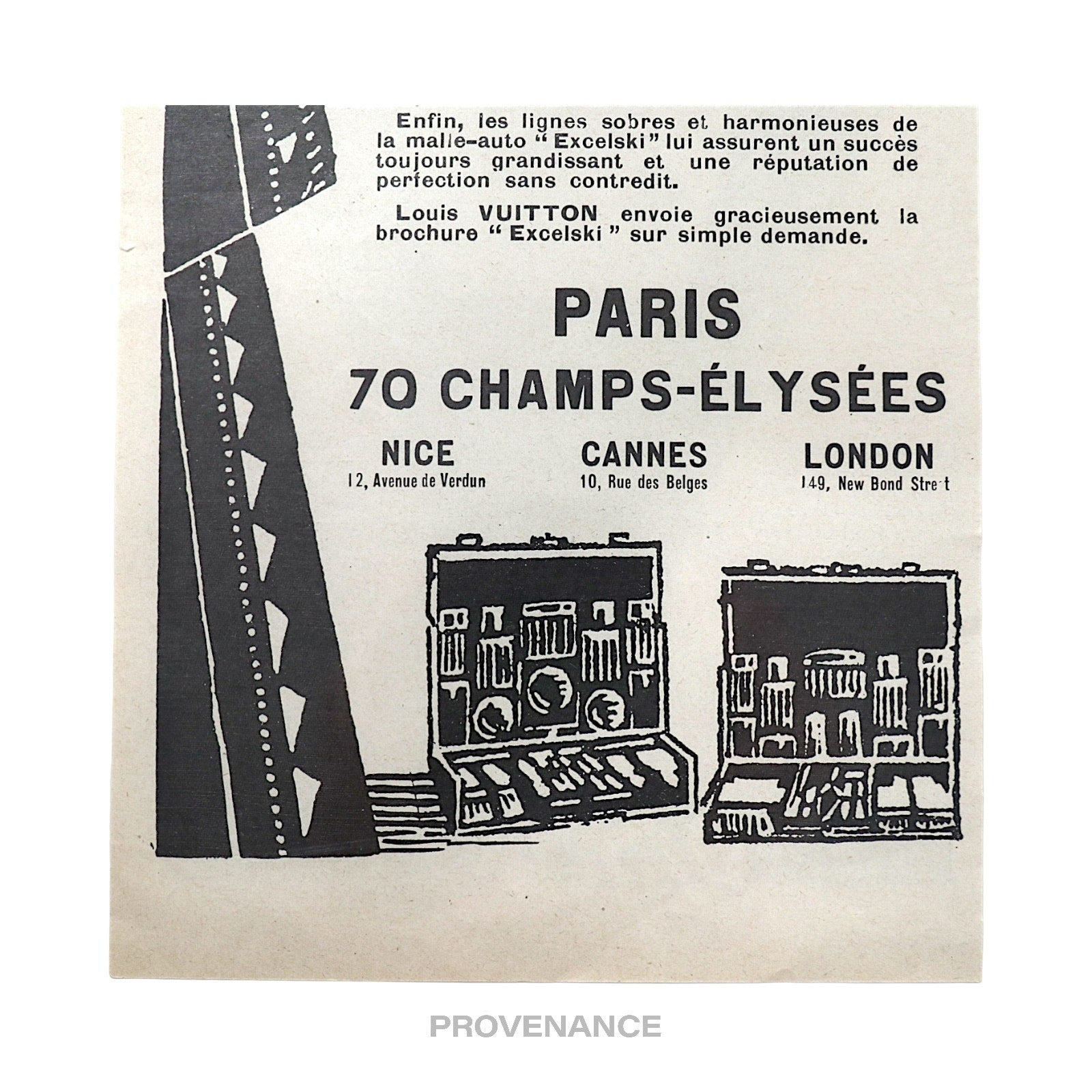 Louis Vuitton Antique Vintage Newsprint Ad - MALLE-AUTO - 6
