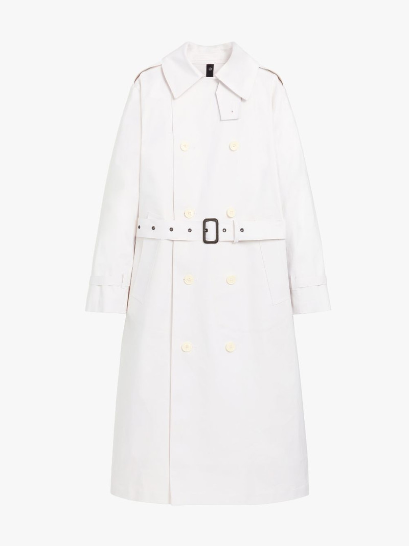 VIENNA WHITE BONDED COTTON TRENCH COAT | GRF-305 1