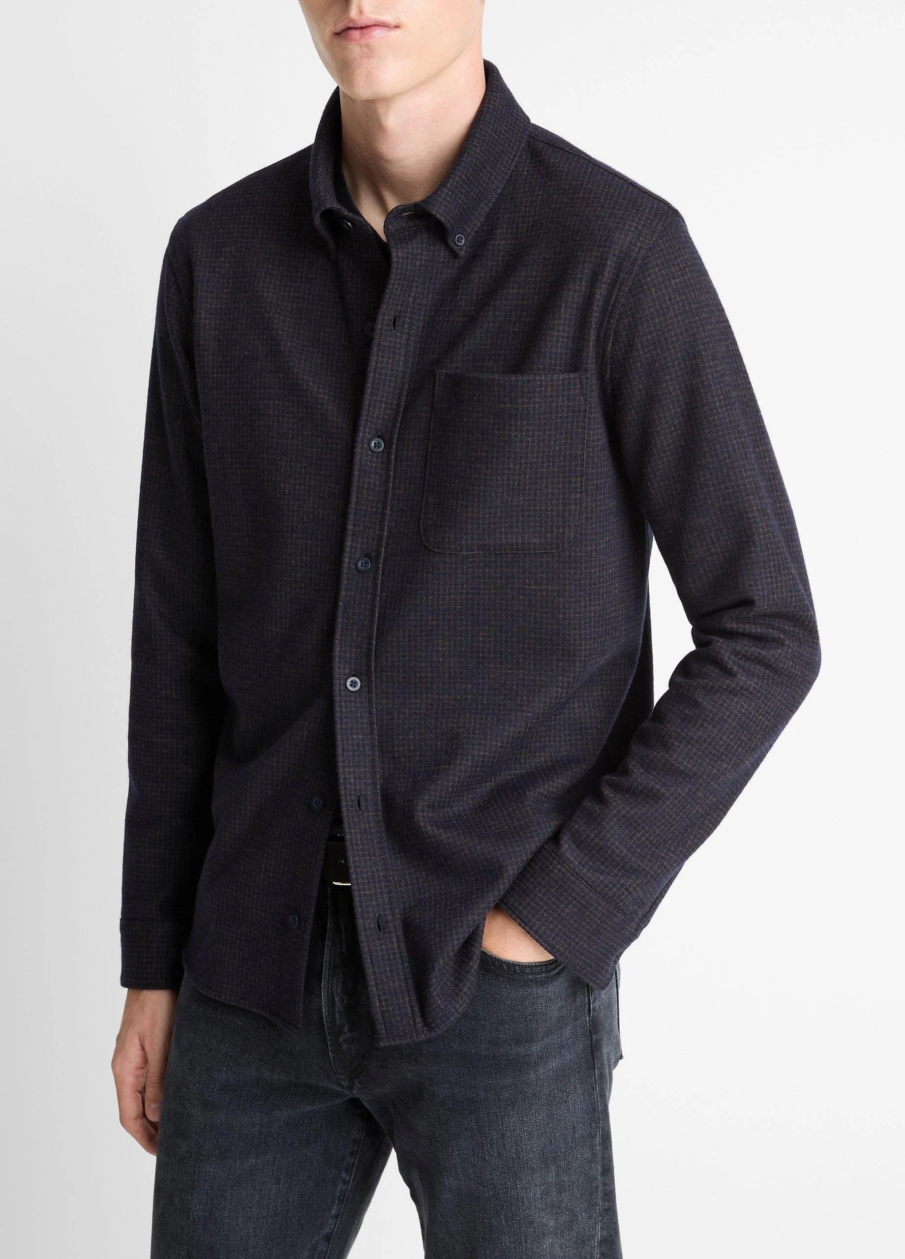 Tattersall Plaid Button-Down Shirt - 1
