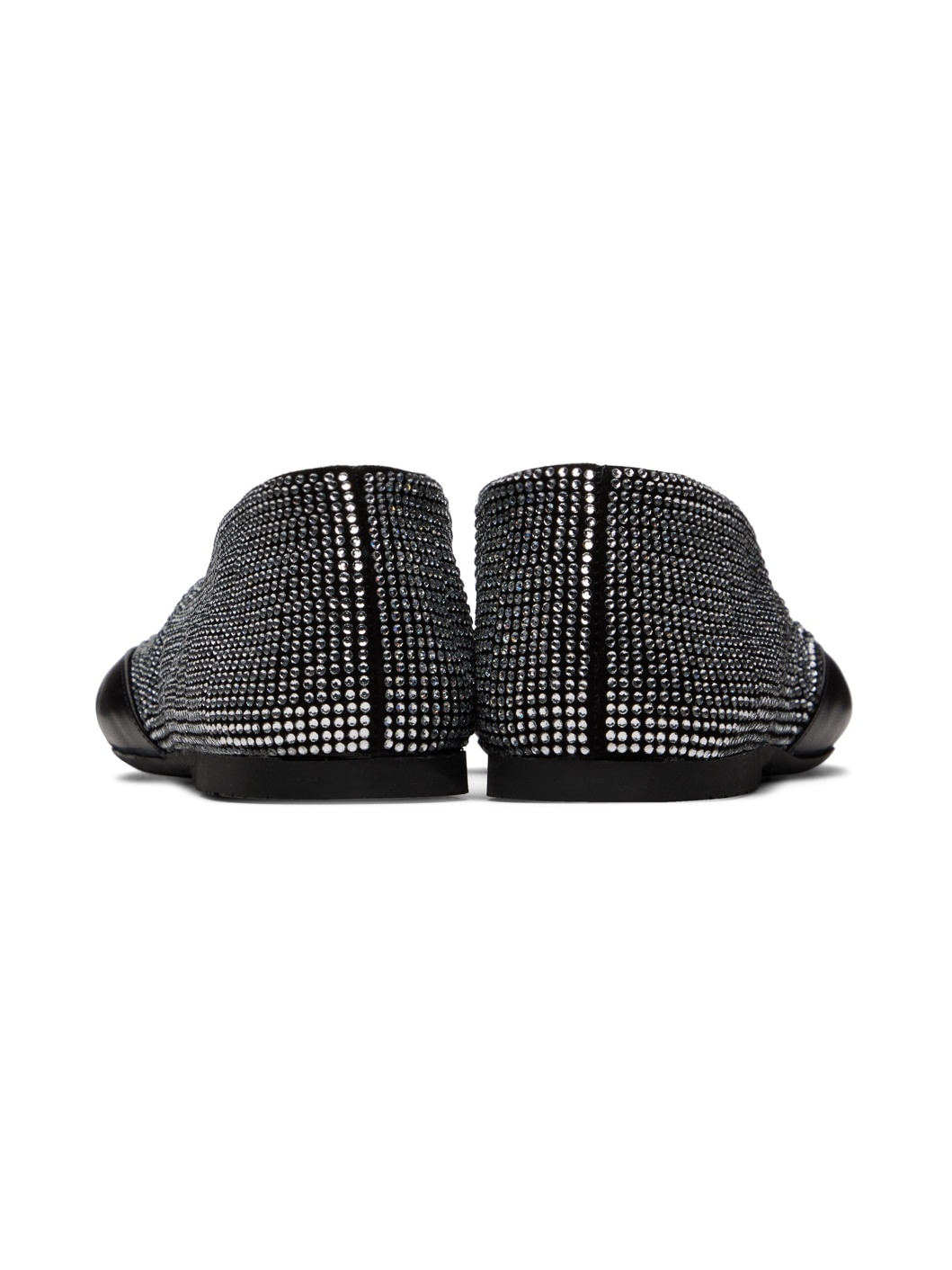 Black Crystal Ballerina Flats - 2