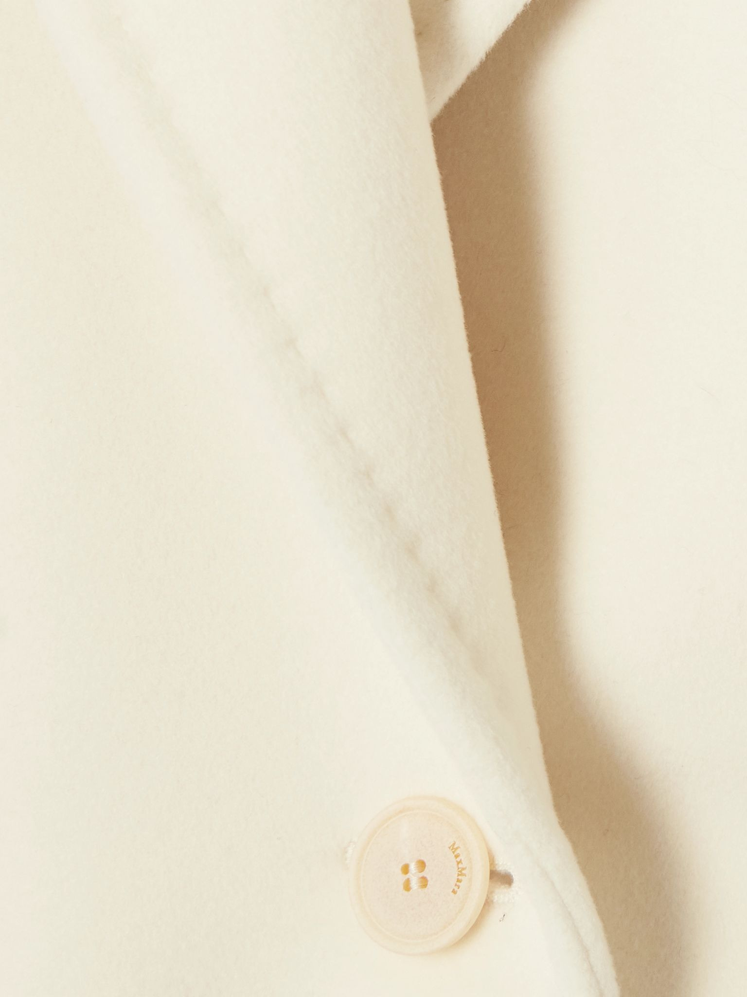 Galea double-breasted cropped wool and cashmere-blend jacket Cream - 4