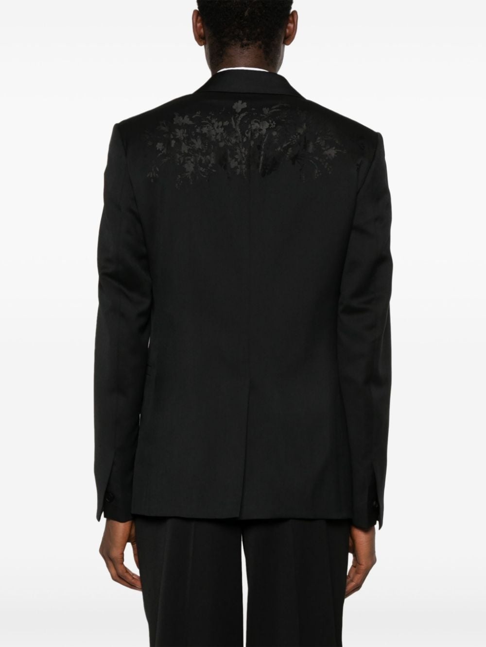 floral-jacquard single-breasted blazer - 4