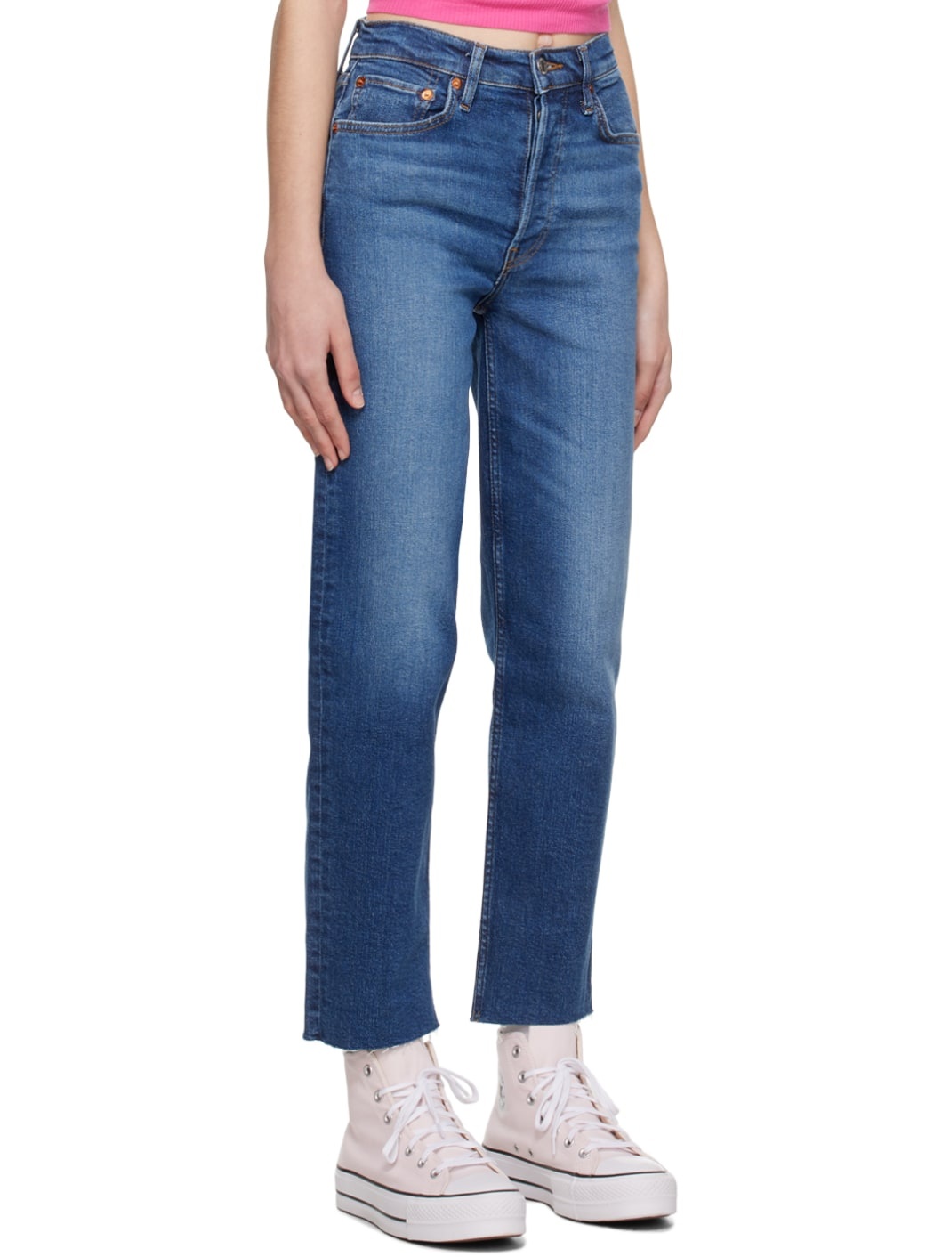 Blue 70's Stove Pipe Jeans - 2