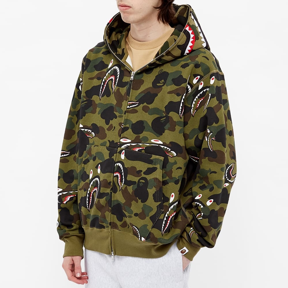 A Bathing Ape Shark 1St Camo Shark Relaxed Zip Hoody - 4