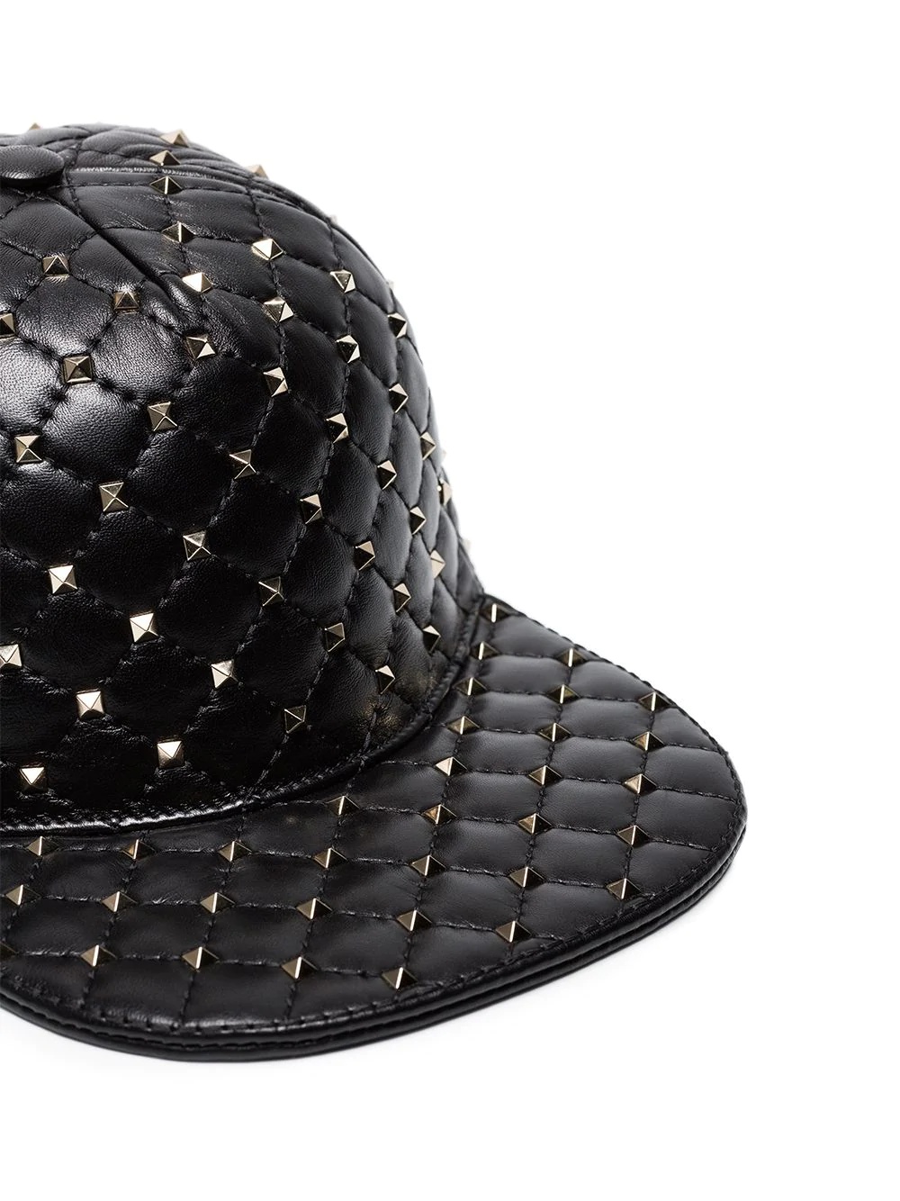 Black Rockstud leather cap - 5