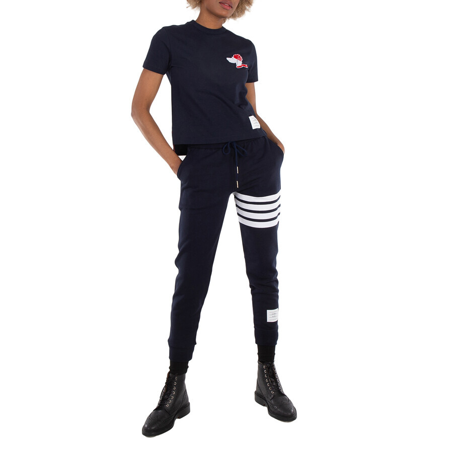 Thom Browne Ladies Festive Jersey Short Sleeve Button Hector Tee - 3