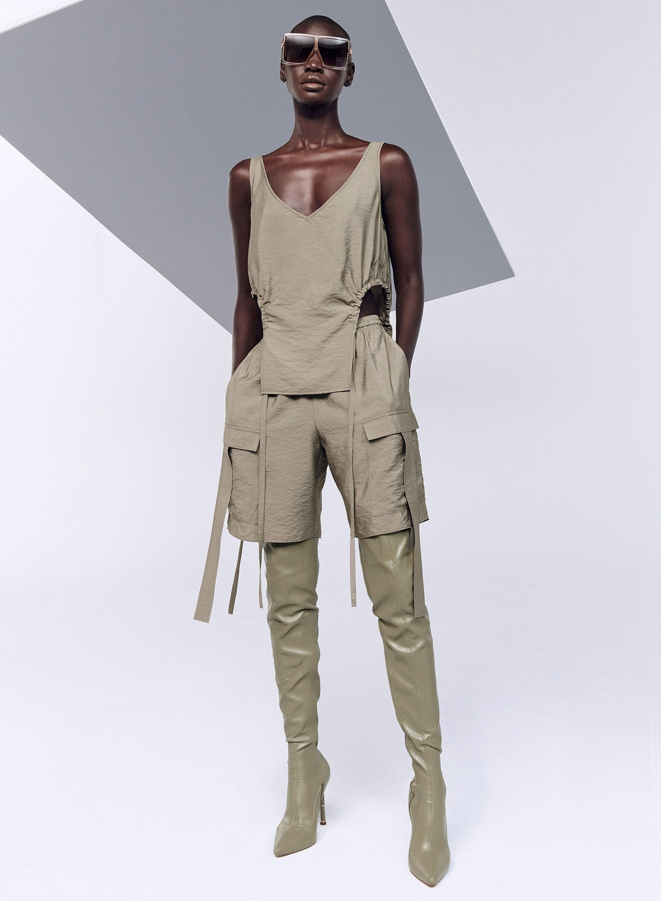 Crinkle Modal Drawcord Tank - 1