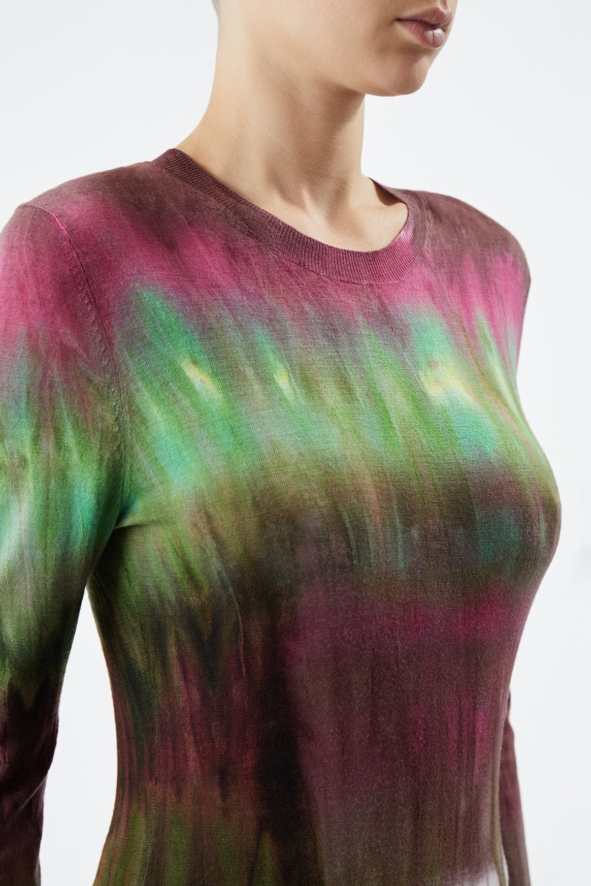 Miller Knit Top in Jewel Tie Dye Cashmere - 5