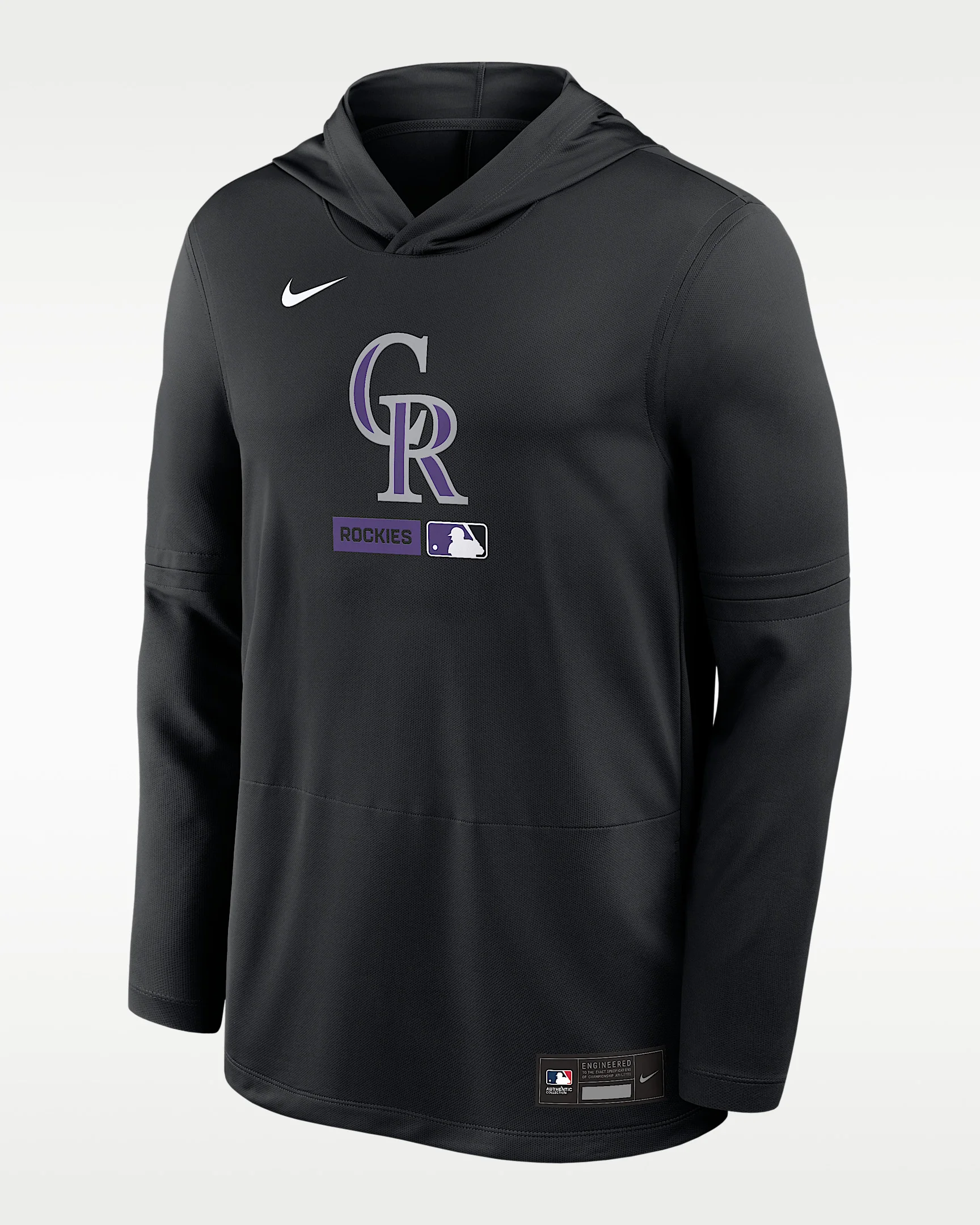 Colorado Rockies Authentic Collection Men's Nike Dri-FIT MLB Long-Sleeve Hooded Top - 1