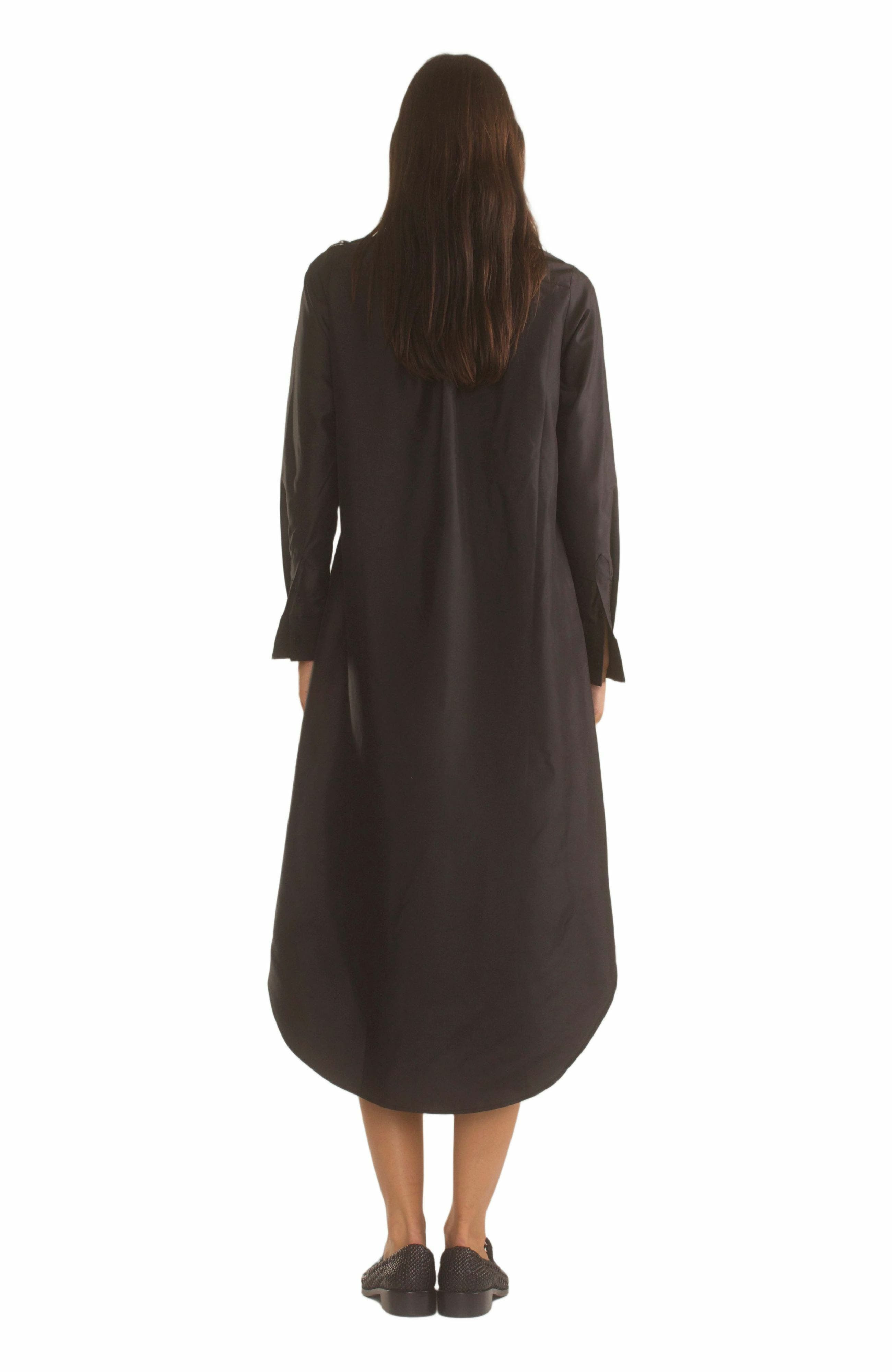 Cynthia Rowley Undercover Silk Taffeta Shirt Dress in Black at Nordstrom - 5