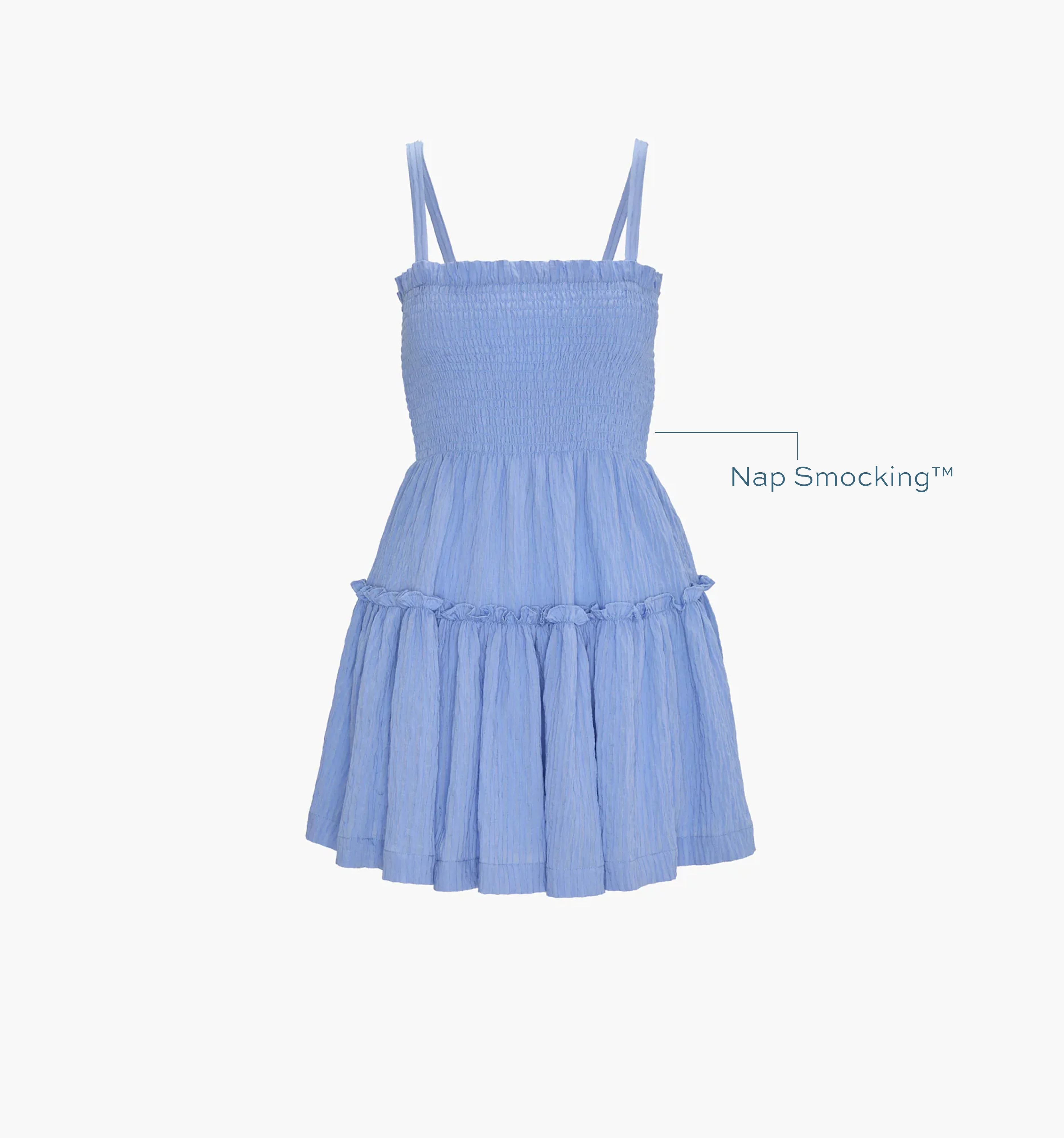 The Seraphina Mini Nap Dress - Bluebird Tonal Seersucker - 1