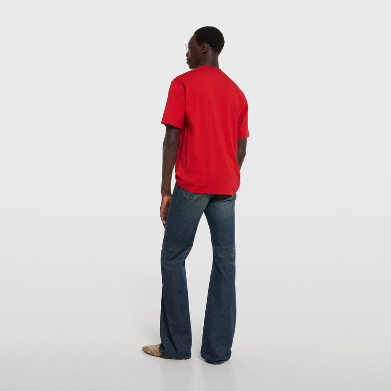 Silk blend jersey T-shirt with print 4