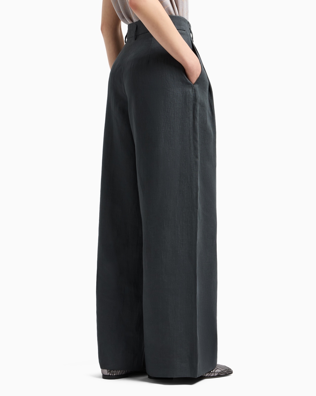 WIDE-LEGGED LINEN TROUSERS - 3