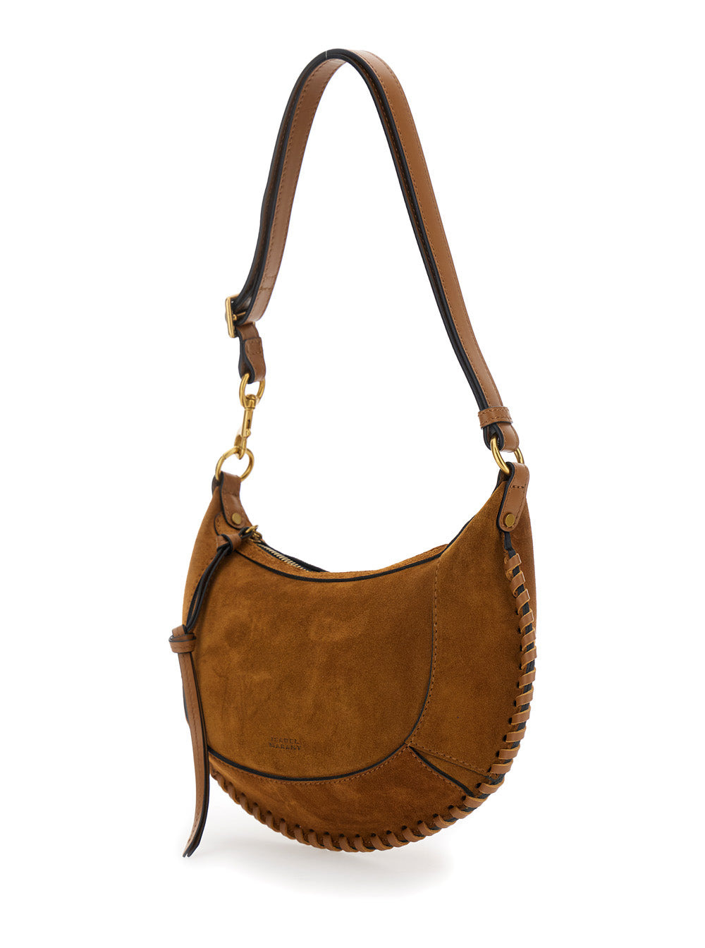Isabel Marant Women 'Oskan Moon' Brown Crossbody Bag With Front Logo Print In Suede Woman - 2