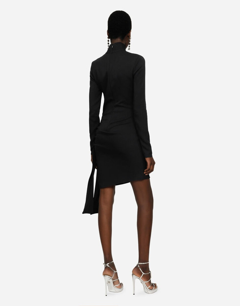 Short cady dress with bow detail 3