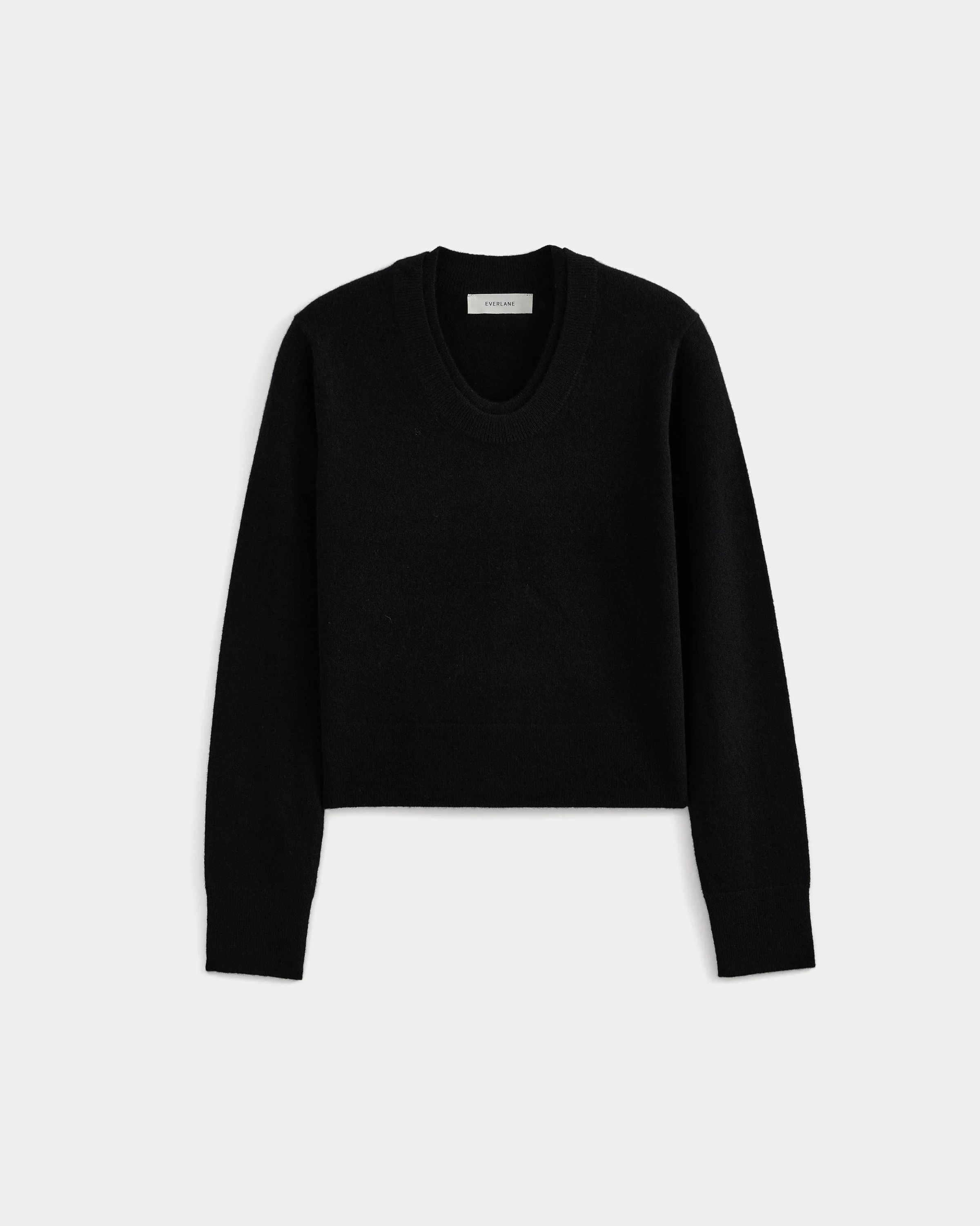 FINE CASHMERE LONG-SLEEVE U-NECK SWEATER - 1