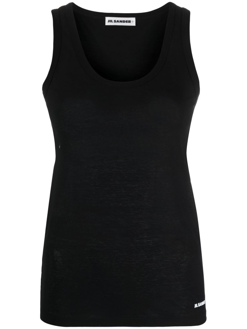 logo-print cotton tank top 1