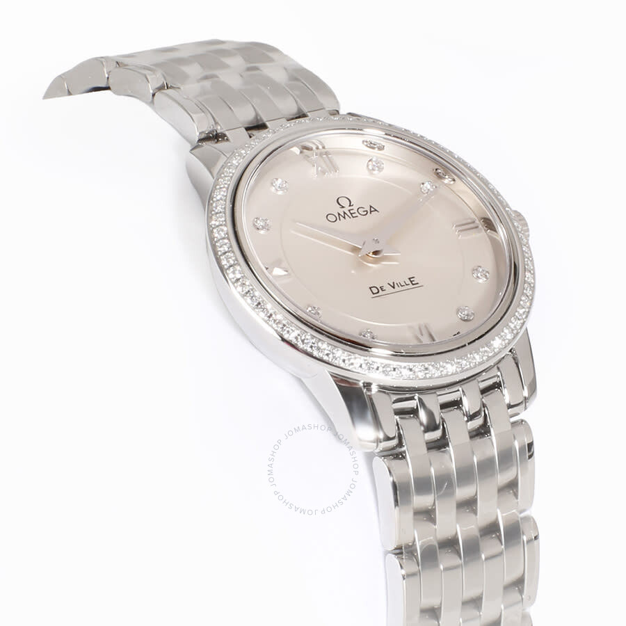 Pre-owned Omega De Ville Diamond Silver Dial Ladies Watch 424.15.27.60.52.001 - 3