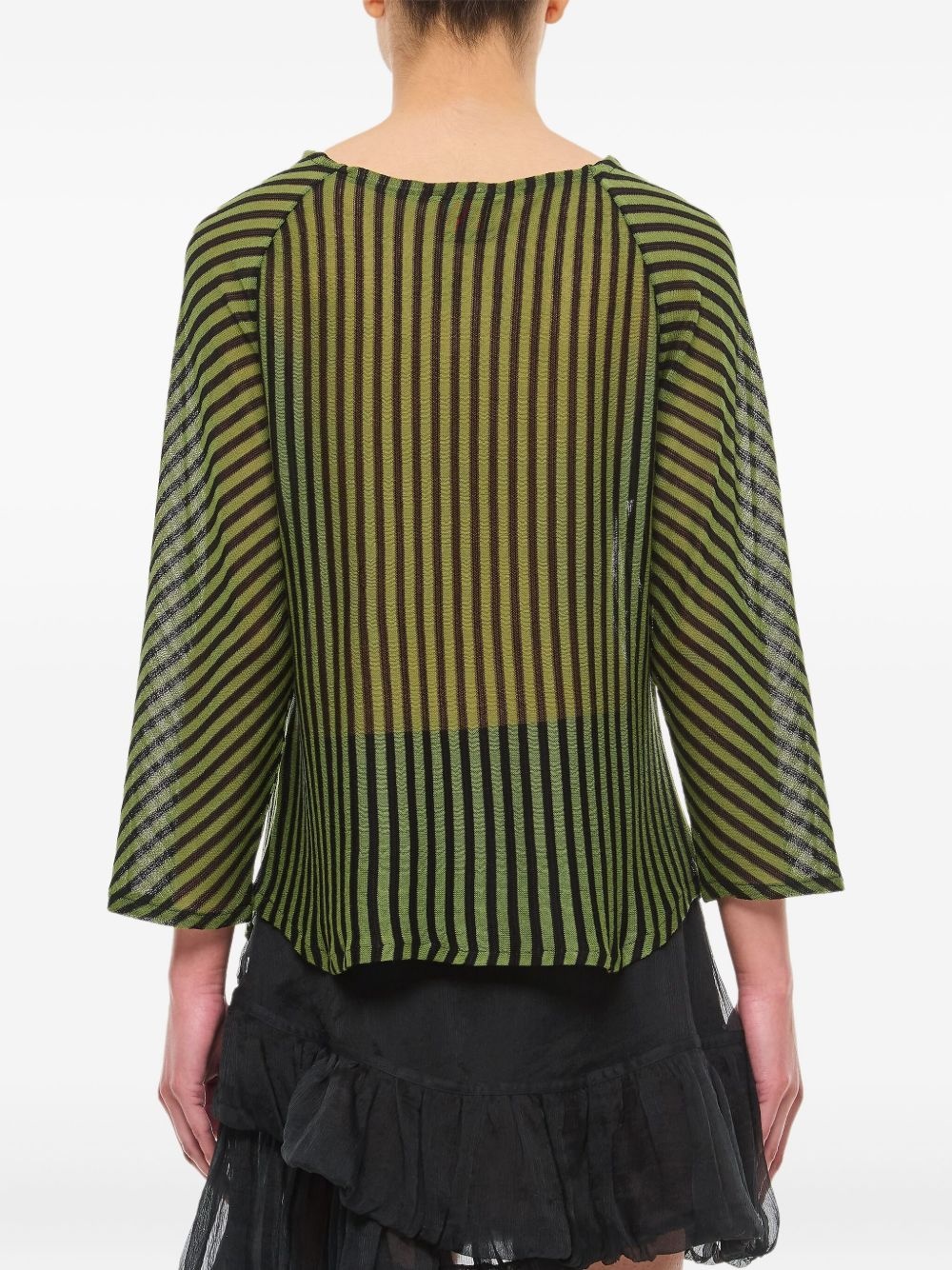striped-pattern three-quarter top - 3