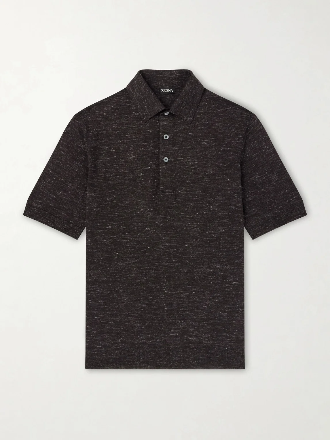 Silk, Cashmere and Linen-Blend Polo Shirt - 1