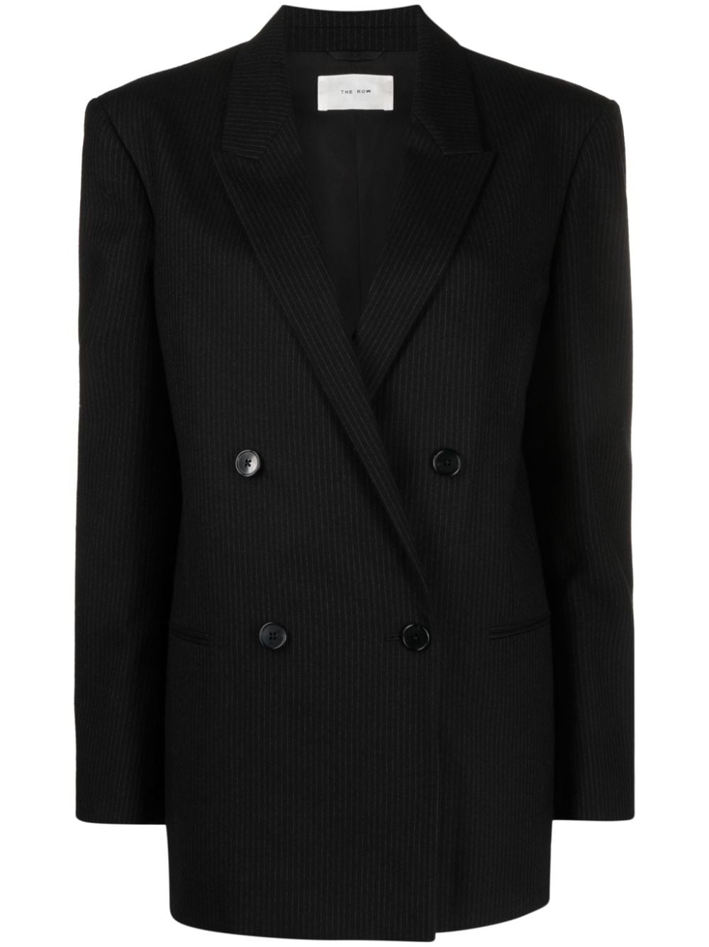 pinstripe-pattern double-breasted blazer - 1