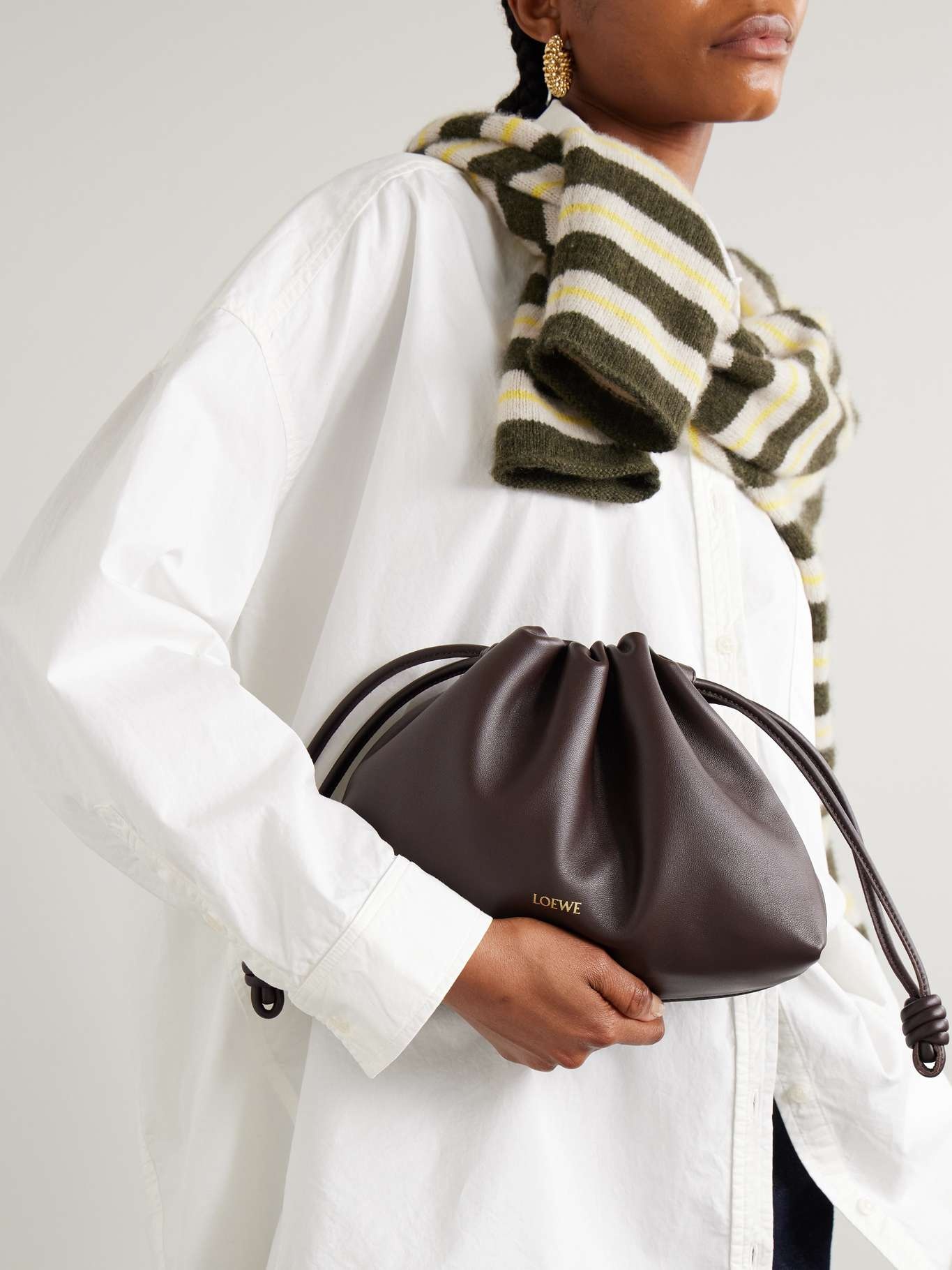 Flamenco medium leather clutch Dark brown - 2