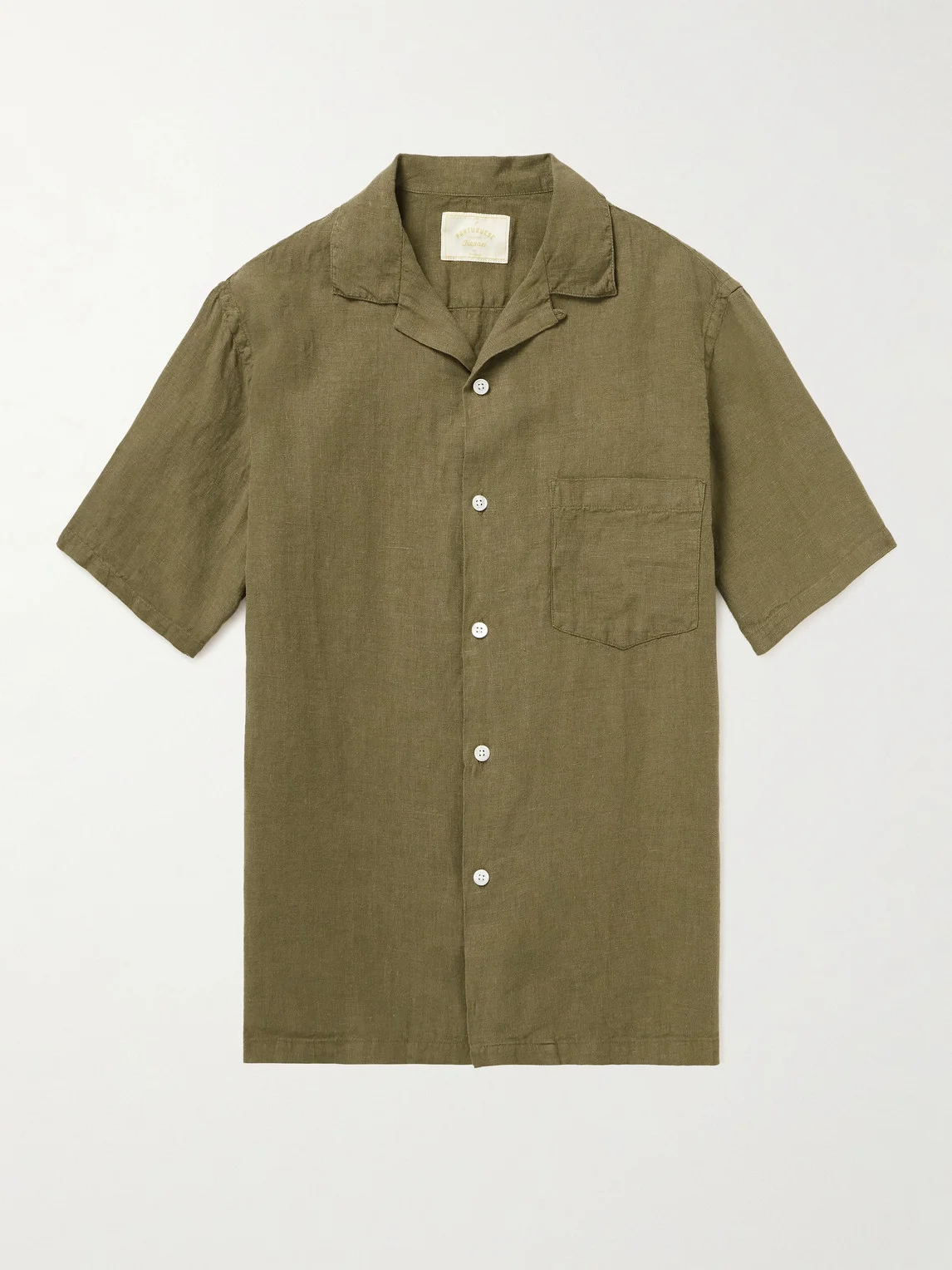 Camp-Collar Linen Shirt - 1