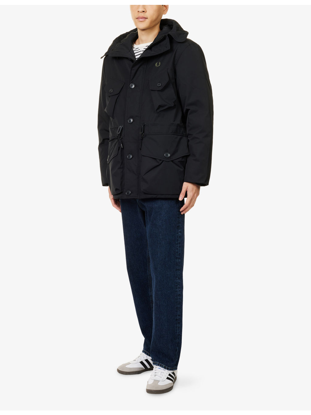 Embroidered-Logo Flap-Pocket Shell Jacket - 2