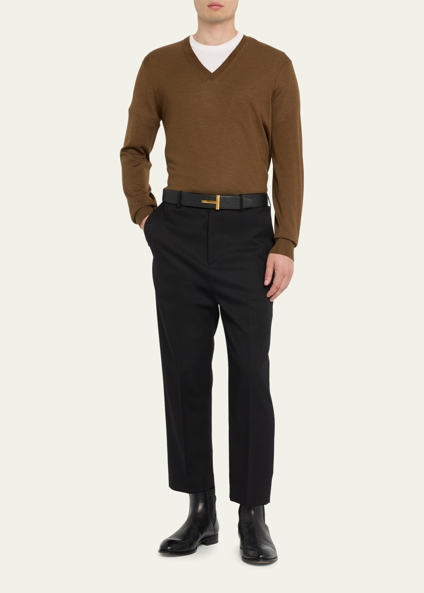 Men's Cashmere V-Neck Sweater - 2