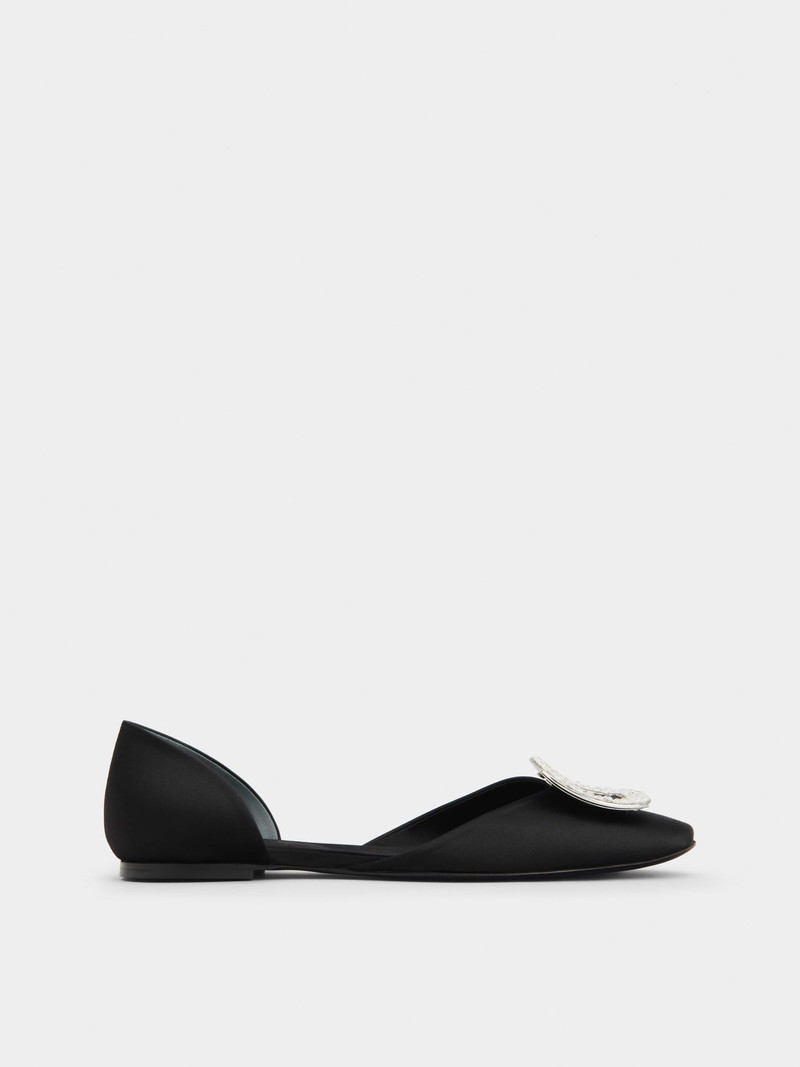 Chips Strass Buckle Dorsay Ballerinas in Satin 1