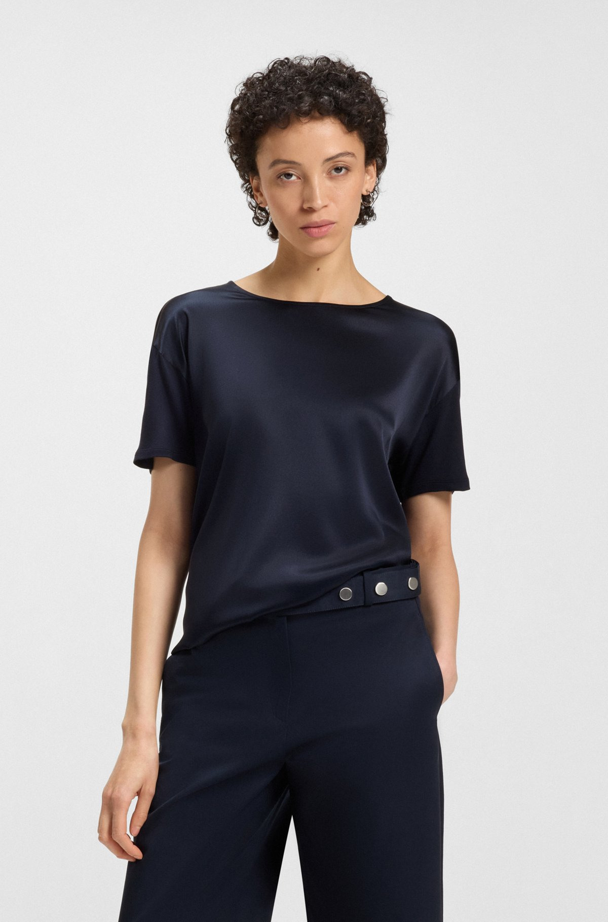 REGULAR-FIT JERSEY TOP WITH STRETCH-SILK FRONT - 2
