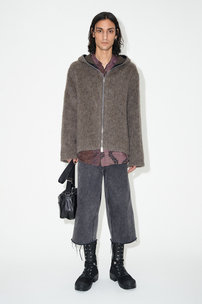 Our Legacy Full Zip Hood Mole Grey Mohair outlook