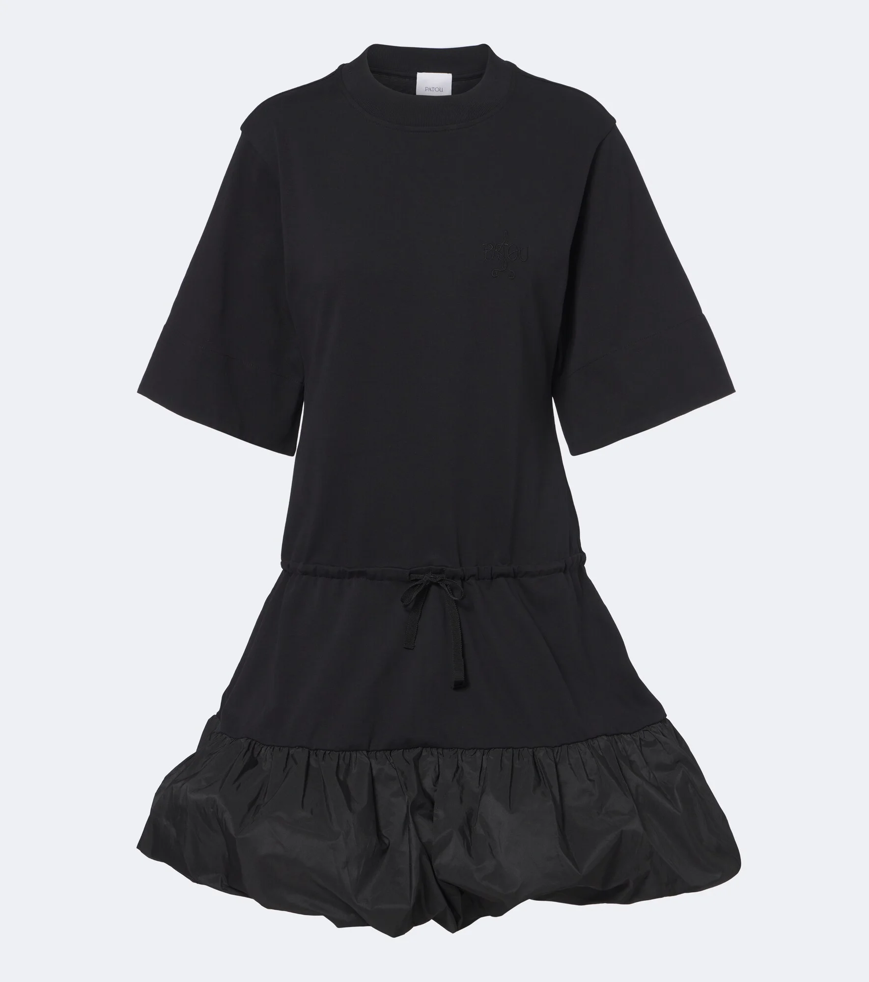 Faille-trimmed cotton minidress - 1