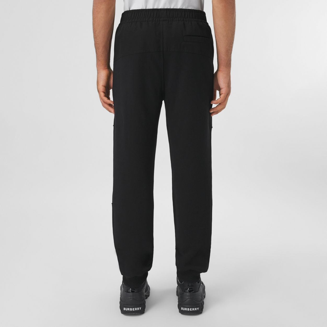 Contrast Panel Cotton Blend Jogging Pants - 4