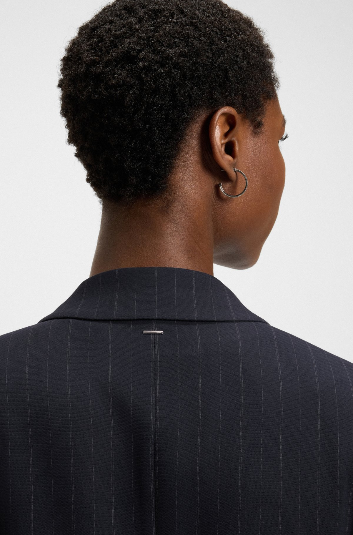 RELAXED-FIT PINSTRIPE BLAZER WITH CONCEALED CLOSURE - 6