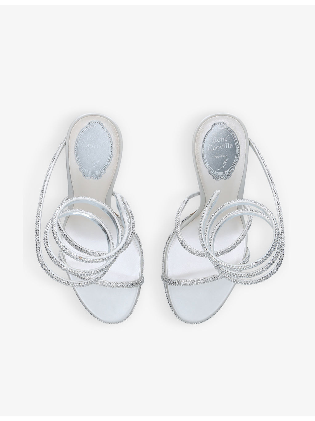 Cleo crystal-embellished leather heeled sandals - 5