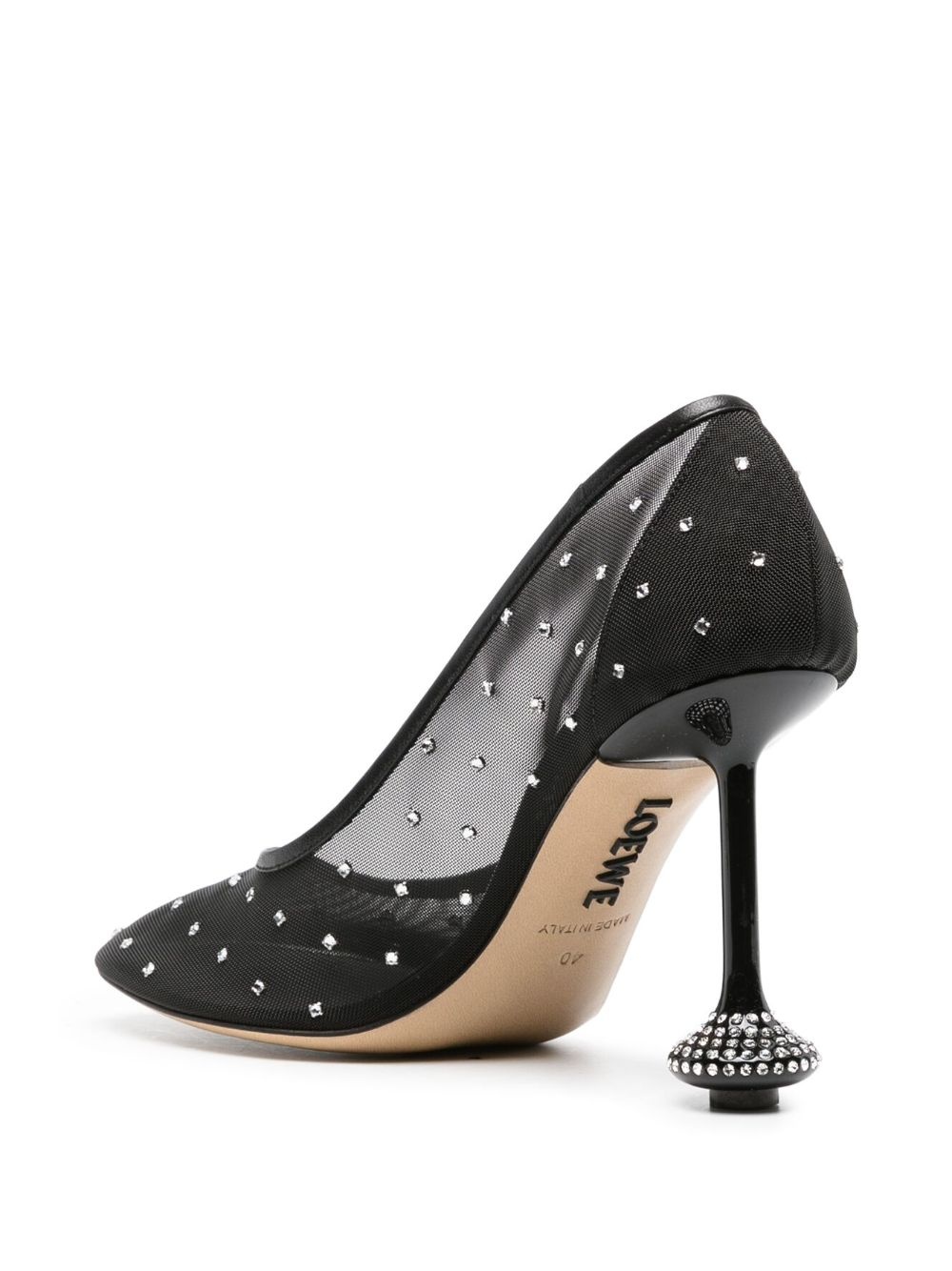 Toy 90mm rhinestone-embellished mesh pumps - 3