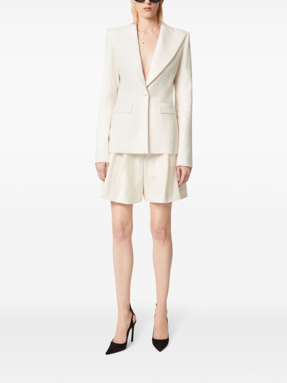 open draped back blazer - 2