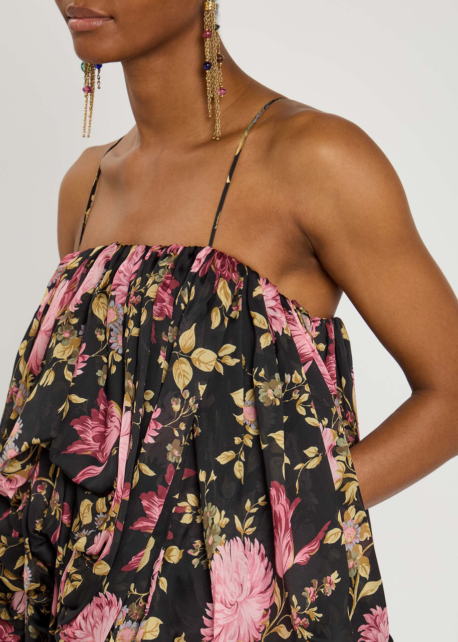 Chloe Draped Floral-printed Silk-blend Jumpsuit - 5