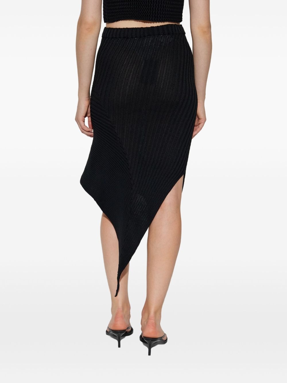 Subdued asymmetrical mini skirt - 4
