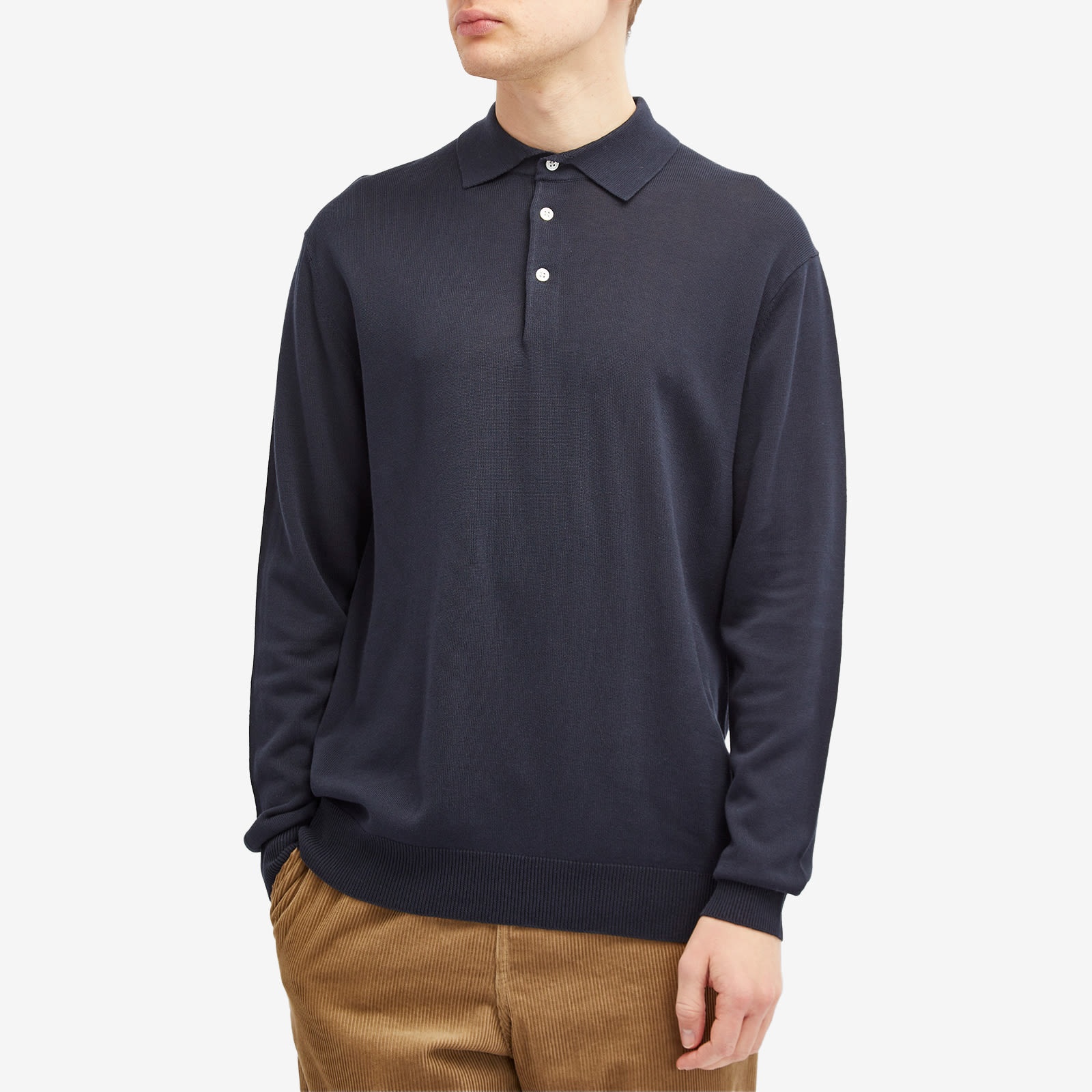 Beams Plus 12g Knit Long Sleeve Polo - 2