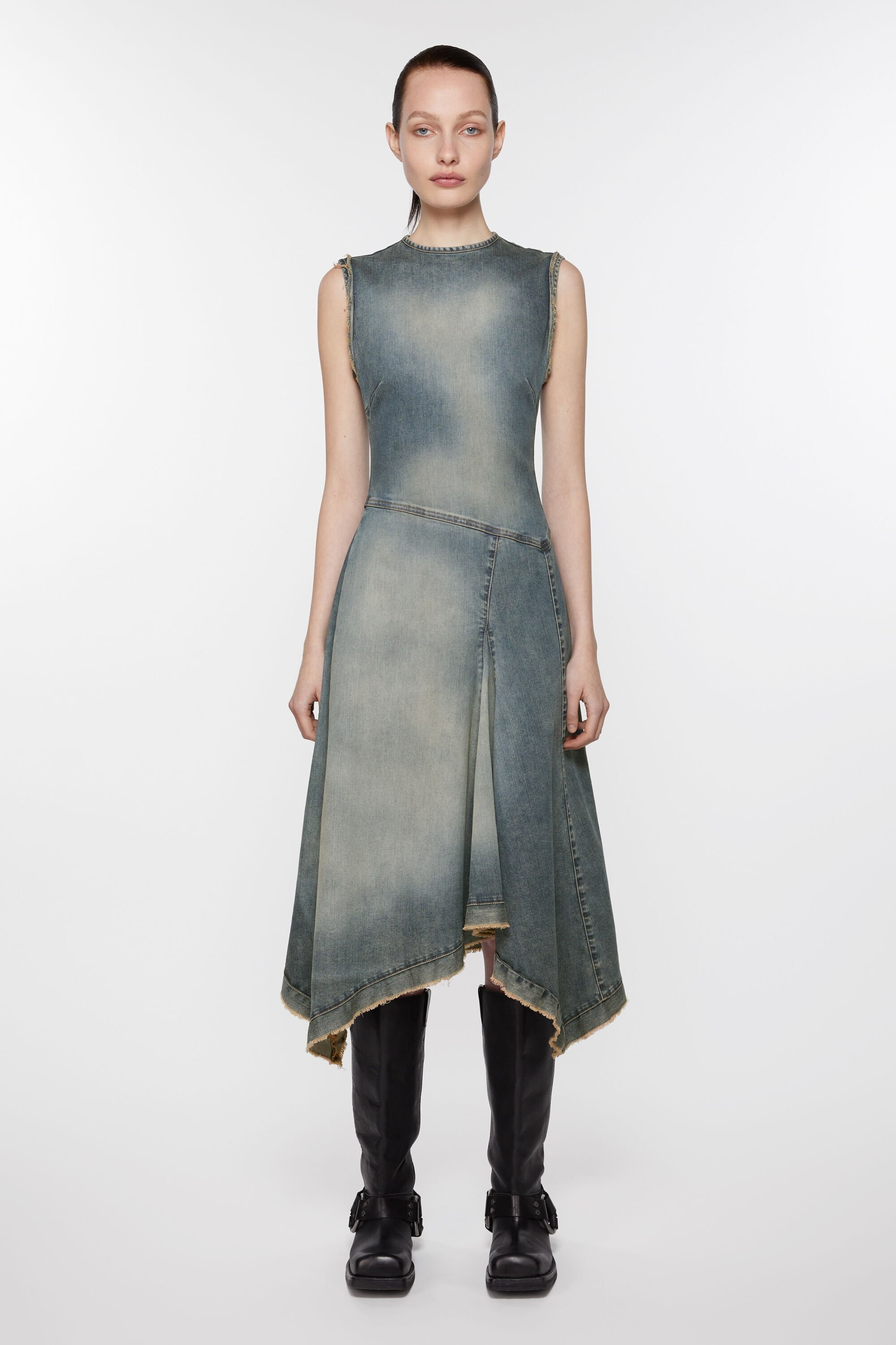 Demin sleeveless dress - Mid Blue - 2