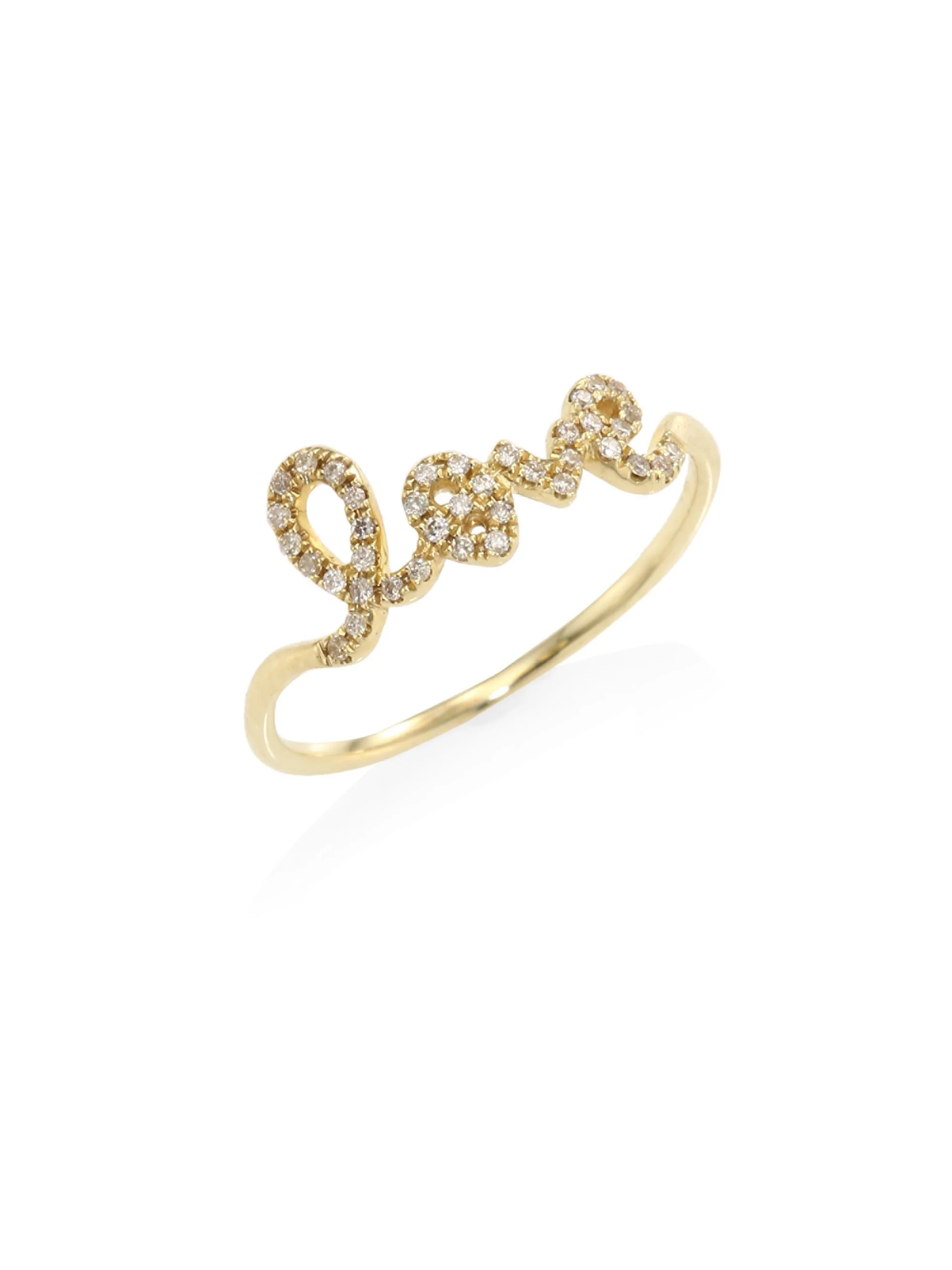 Women's Love Diamond & 14K Yellow Gold Ring - Gold - 1