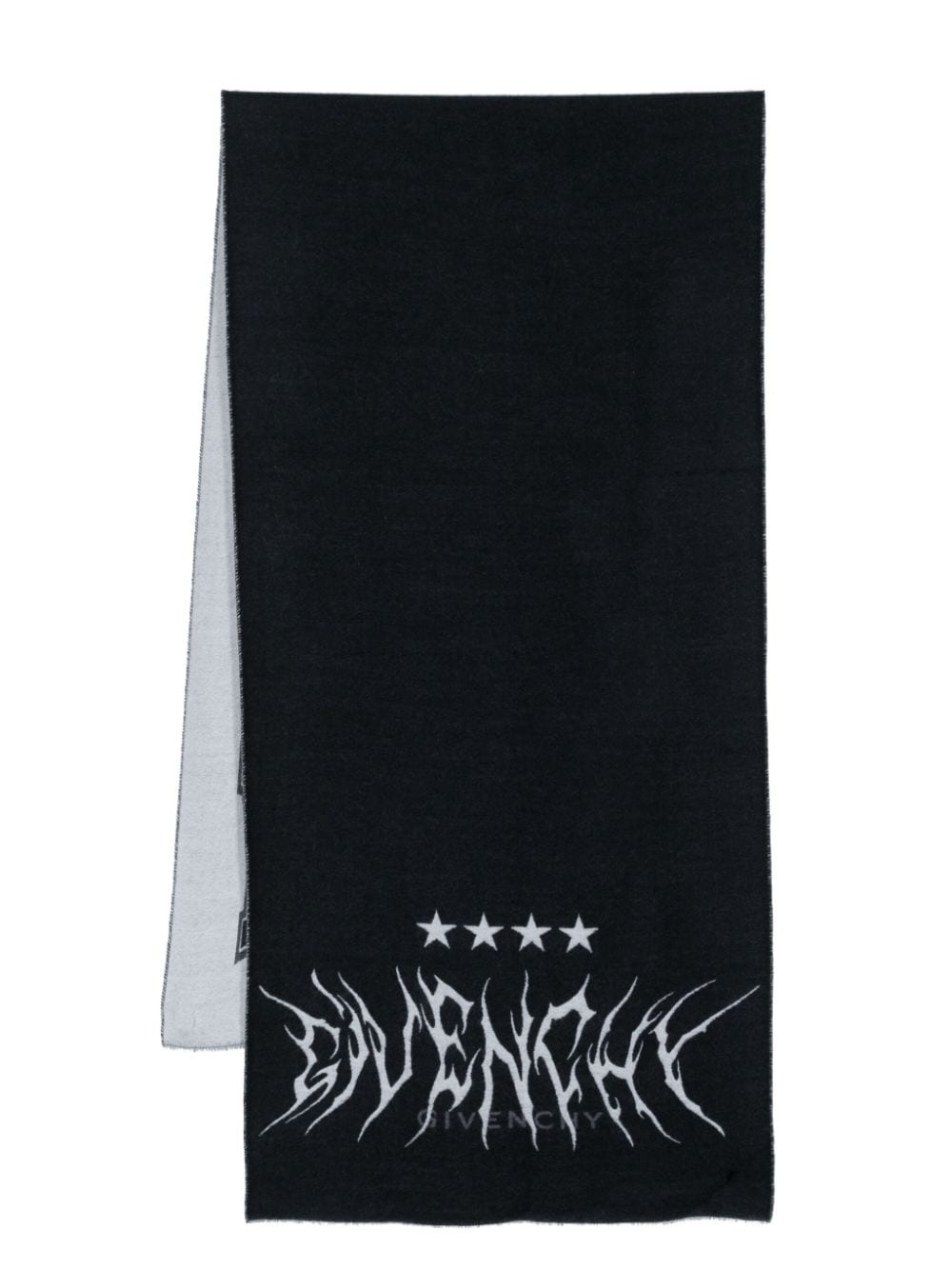 intarsia-knit logo scarf - 1