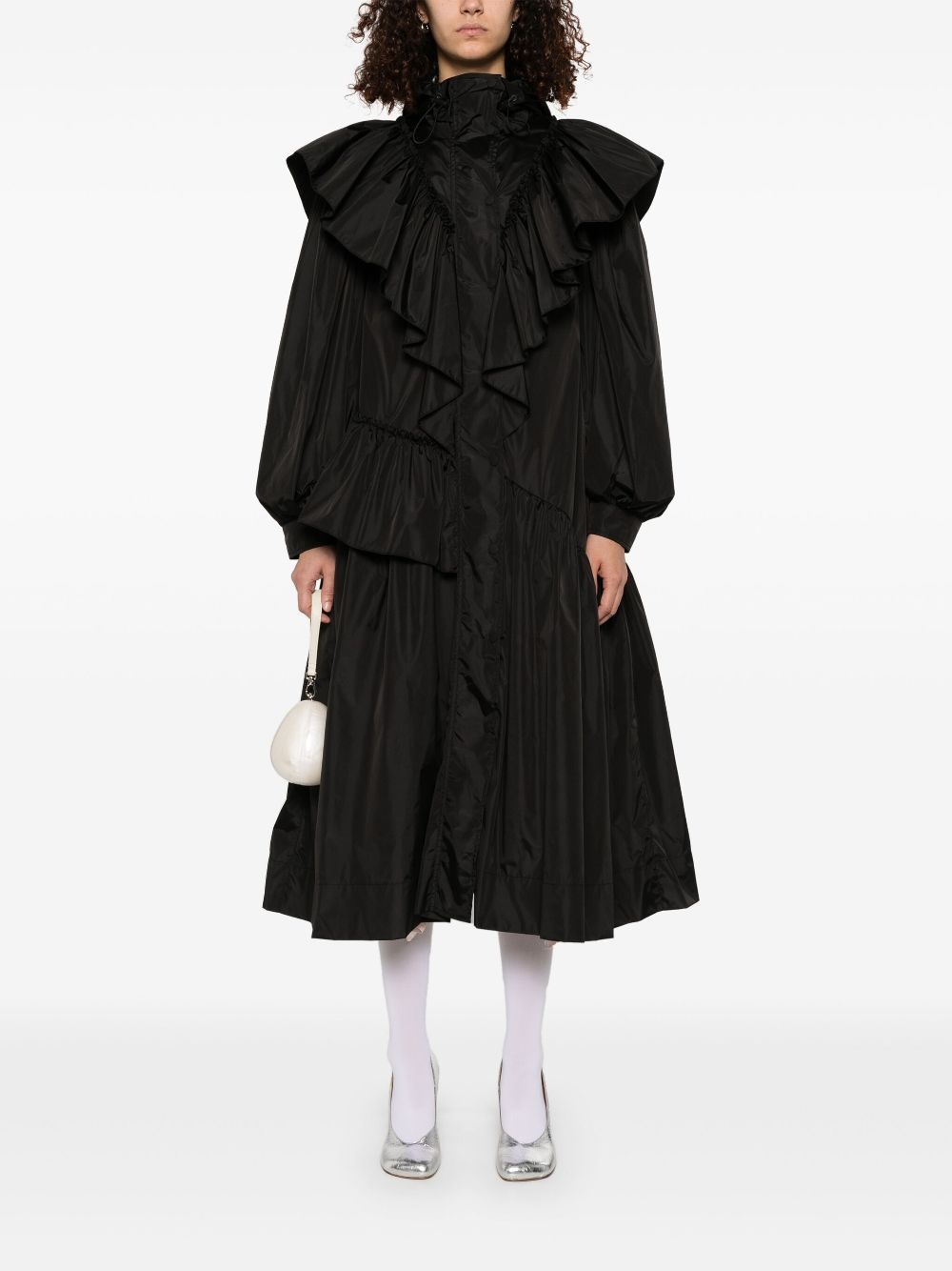 ruffle-detail coat - 2