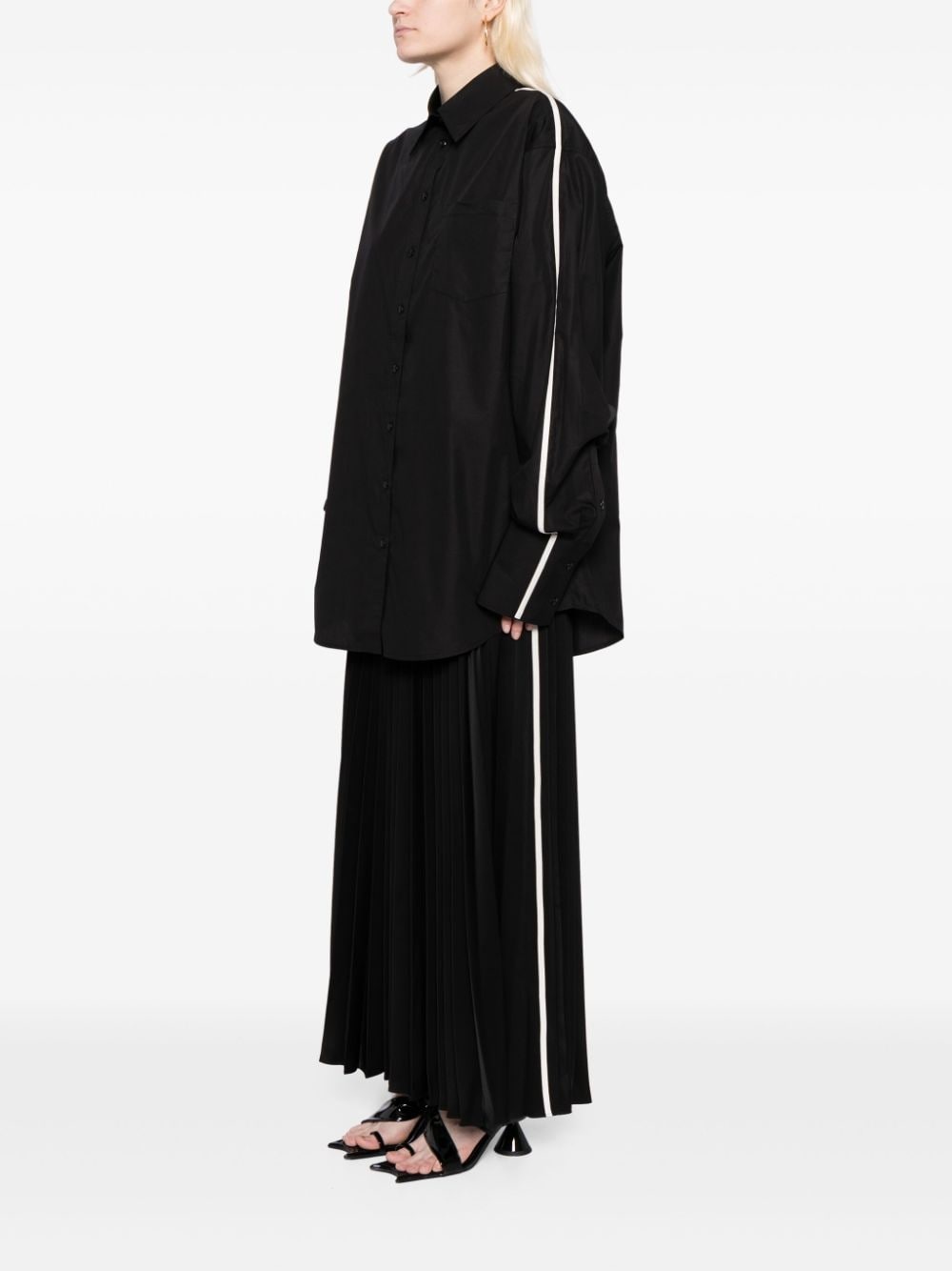 side-stripe cotton shirt - 3