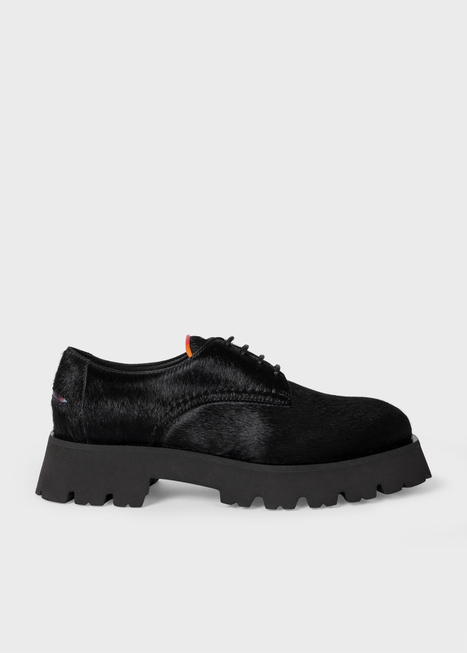 Black Fur 'Dawn' Lace Up Shoes - 1