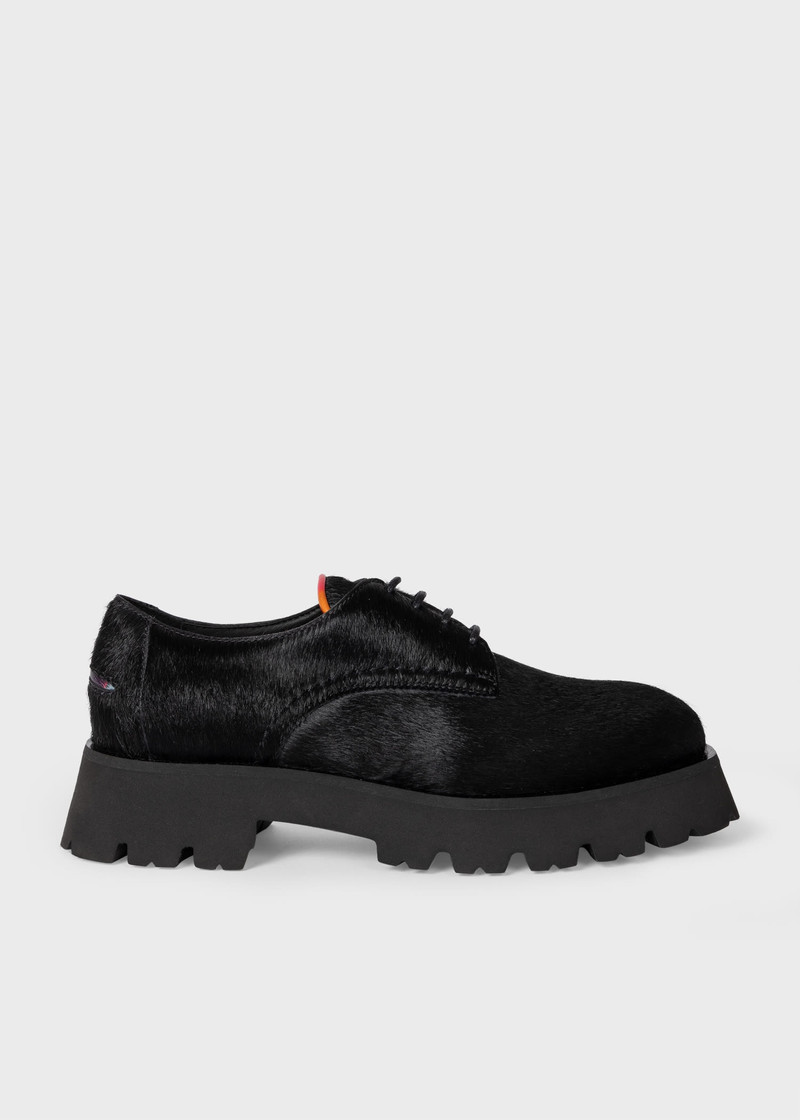 Black Fur 'Dawn' Lace Up Shoes 1