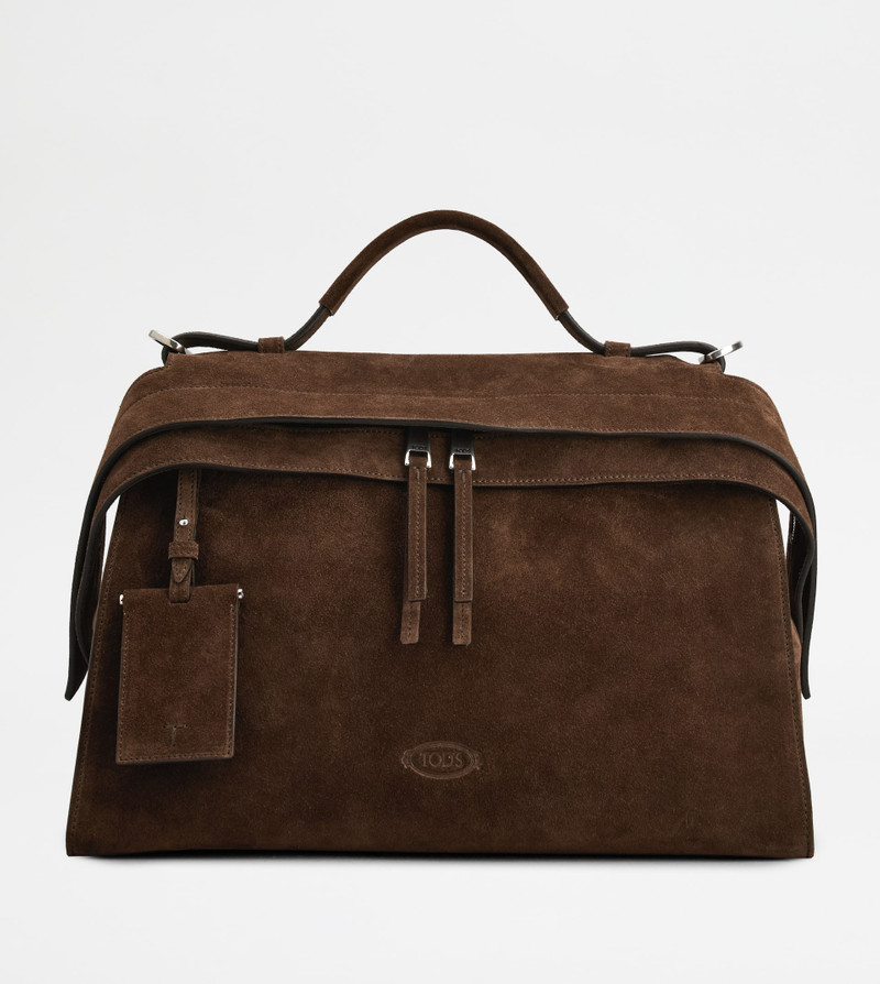 TOD'S WAVE BAG IN SUEDE LARGE - BROWN 1
